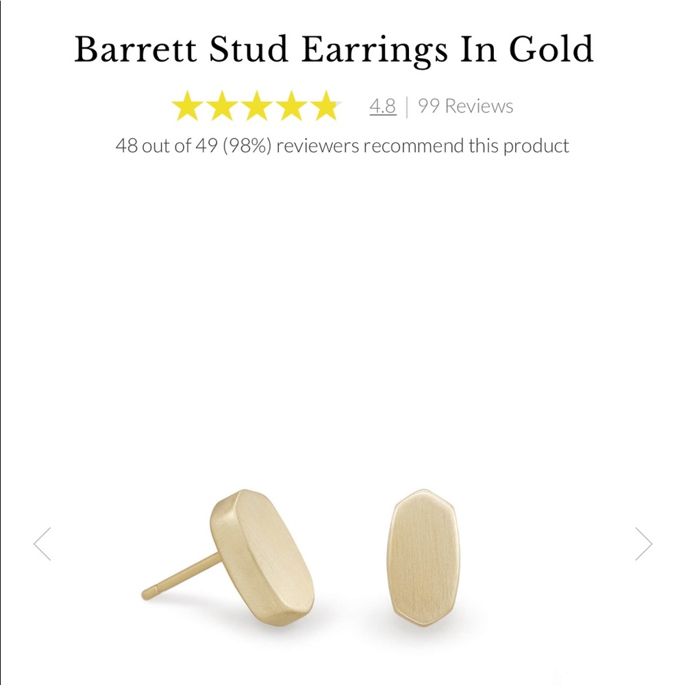 Kendra Scott Gold Barrett Stud Earrings